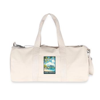 Erleben Sie tropische Moorea in Französisch-Polynesien - Recycelte Canvas-Sporttasche von Stanley/Stella - Naturweiß - Vorne