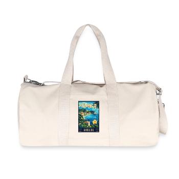 Découvrez le charme de l’île de Corfou en Grèce - Sac de sport en toile recyclée Stanley/Stella - blanc naturel - Devant