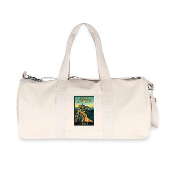 Explore sights of Civita di Bagnoregio in Italy - Recycled Canvas Sports Bag by Stanley/Stella - natural - Front