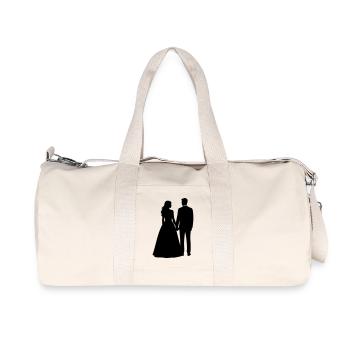 Silhouette du couple de mariés – Design noir et blanc - Sac de sport en toile recyclée Stanley/Stella - blanc naturel - Devant