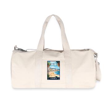 Discover French Riviera and Cannes in France - Recycled Canvas Sports Bag by Stanley/Stella - natural - Front