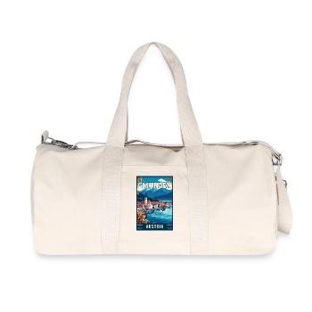 Lakeside View Gmunden in Austria - Travel Art - Recycled Canvas Sports Bag by Stanley/Stella - natural - Front