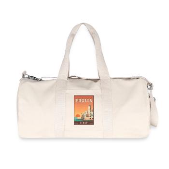 Experience Southern Charm of Puglia in Italy - Recycled Canvas Sports Bag by Stanley/Stella - natural - Front
