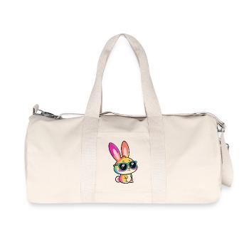 Lapin arcenciel en lunettes - Sac de sport en toile recyclée Stanley/Stella - blanc naturel - Devant