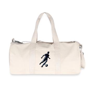 Silhouette du joueur de football Dynamique sportive - Sac de sport en toile recyclée Stanley/Stella - blanc naturel - Devant