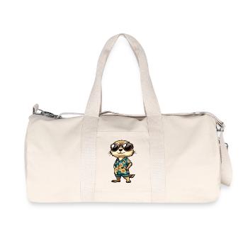 Erdmännchen Comic Urlaub - Recycelte Canvas-Sporttasche von Stanley/Stella - Naturweiß - Vorne