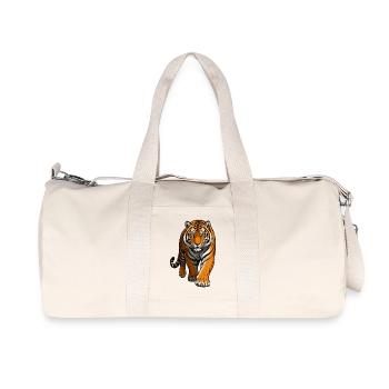 Tiger Illustration - Recycelte Canvas-Sporttasche von Stanley/Stella - Naturweiß - Vorne
