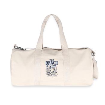 The Beach Club – Vintage Seashell Design - Recycled Canvas Sports Bag by Stanley/Stella - natural - Front