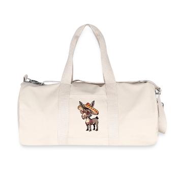 Donkey Funny Sombrero - Recycled Canvas Sports Bag by Stanley/Stella - natural - Front