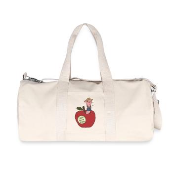 Farmwurm auf Apfelgarten - Recycelte Canvas-Sporttasche von Stanley/Stella - Naturweiß - Vorne