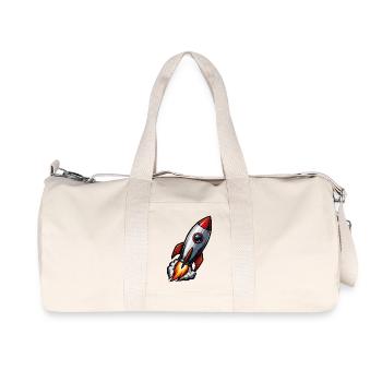 Art de la fusée : Fusée dessinée colorée - Sac de sport en toile recyclée Stanley/Stella - blanc naturel - Devant