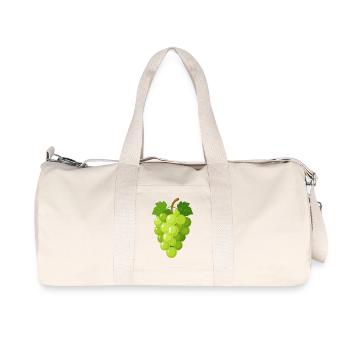 Green Grapes Illustration - Recycled Canvas Sports Bag by Stanley/Stella - natural - Front