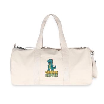 Großer Bruder Dinosaurier - Recycelte Canvas-Sporttasche von Stanley/Stella - Naturweiß - Vorne