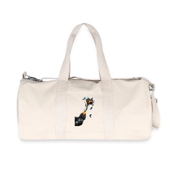 Elektrisch Blaue Glutblume - Recycelte Canvas-Sporttasche von Stanley/Stella - Naturweiß - Vorne