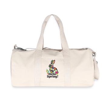 Floral Bunny Hallo Frühling - Recycelte Canvas-Sporttasche von Stanley/Stella - Naturweiß - Vorne