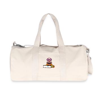 Nerd bookworm reads books - Recycled Canvas Sports Bag by Stanley/Stella - natural - Front