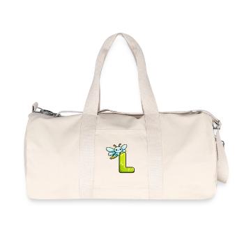 L wie Libelle  - Recycelte Canvas-Sporttasche von Stanley/Stella - Naturweiß - Vorne