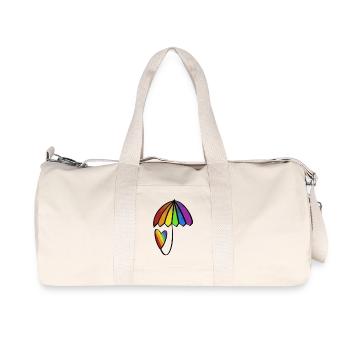 Coeur arc-en-ciel avec parapluie - Sac de sport en toile recyclée Stanley/Stella - blanc naturel - Devant