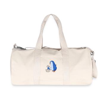 Penguin with Baby Penguin - Recycled Canvas Sports Bag by Stanley/Stella - natural - Front