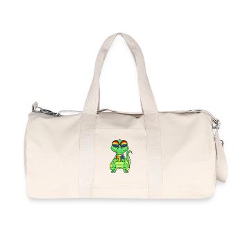 LGBT Tier Dinosaurier Regenbogen Herz - Recycelte Canvas-Sporttasche von Stanley/Stella - Naturweiß - Vorne