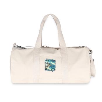 Lipari, Italy, Grunge, Beach, Mountains - Recycled Canvas Sports Bag by Stanley/Stella - natural - Front