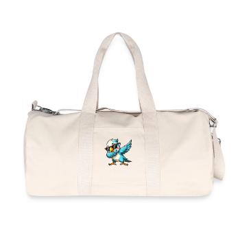 Cockatoo Dabbing Action Funny Bird Motif - Recycled Canvas Sports Bag by Stanley/Stella - natural - Front