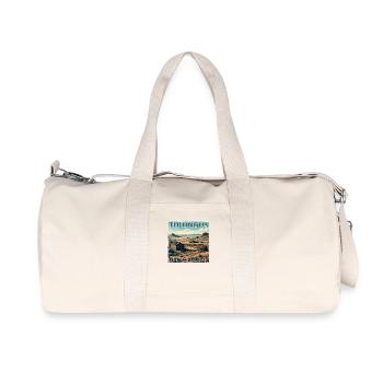 Texas Ghost Town Terlingua Desert Lost Grunge - Recycelte Canvas-Sporttasche von Stanley/Stella - Naturweiß - Vorne