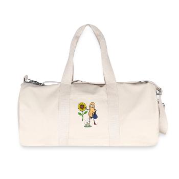Hobby Gardener Garden Frog Sunflower Flower - Recycled Canvas Sports Bag by Stanley/Stella - natural - Front