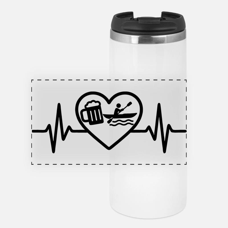 Heart Kayak Beer - Panoramic Thermal Cup - white