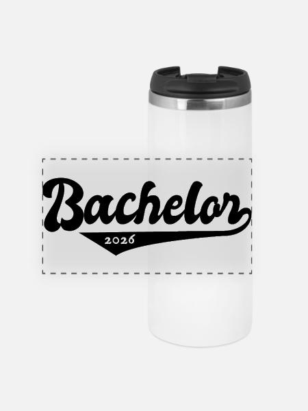 Bachelor 2026 Abschluss Promotion Sponsion - Panorama Thermobecher - Weiß