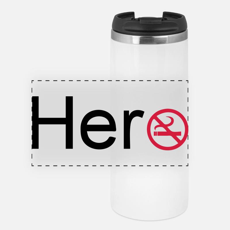 Hero Rauchen Nichtraucher Held Spruch Geschenk - Panorama Thermobecher - Weiß