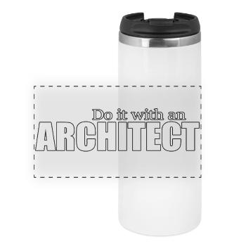 Architecte - Mug isotherme panoramique - blanc - Devant