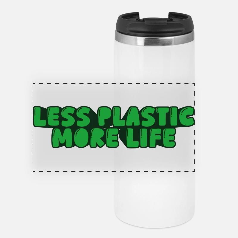 less plastic more life - Panoramic Thermal Cup - white