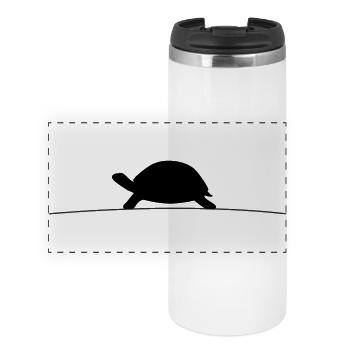 Schildkröte Silhouette - Panorama Thermobecher - Weiß - Vorne