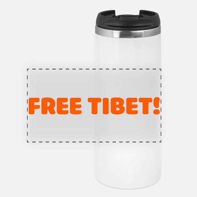 free tibet! - Panorama Thermobecher - Weiß