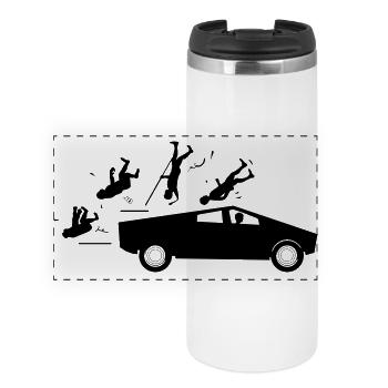 evolution accident tesla cybertruck by musk - Panoramic Thermal Cup - white - Front