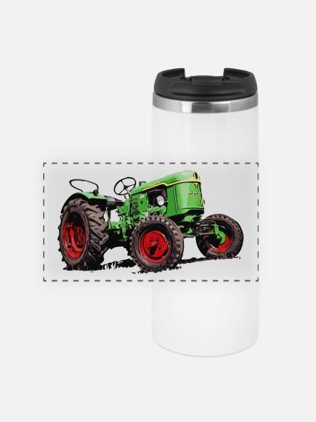 Alter Deutz Traktor D25 - Panorama Thermobecher - Weiß