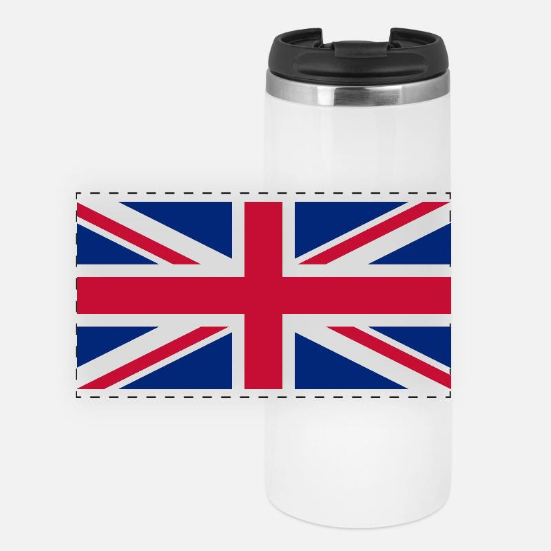Rot, Weiß, Blau, Britische Union Jack-Flagge - Panorama Thermobecher - Weiß