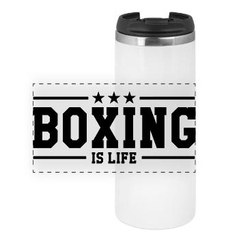 Boxing is life ! - Panorama Thermobecher - Weiß - Vorne