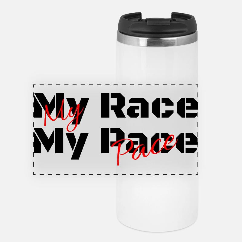 My Race my Pace - You set your pace - Panoramic Thermal Cup - white