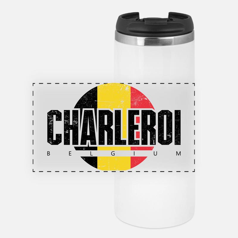 T E Abstract Emblem - Panoramic Thermal Cup - white