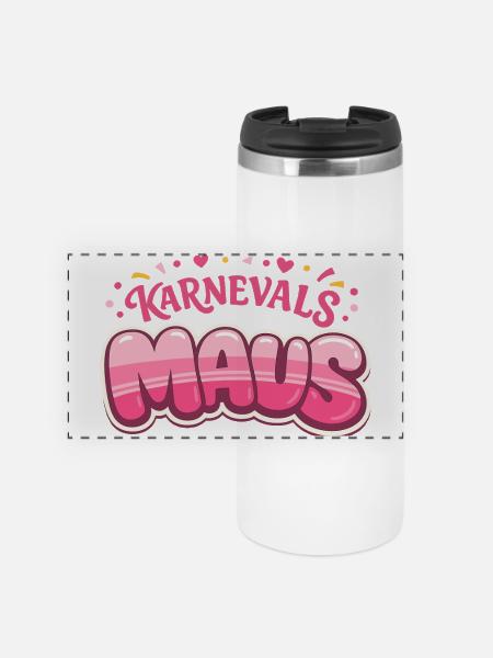 Karnevalsmaus Köln – Kölner Karneval - Panorama Thermobecher - Weiß