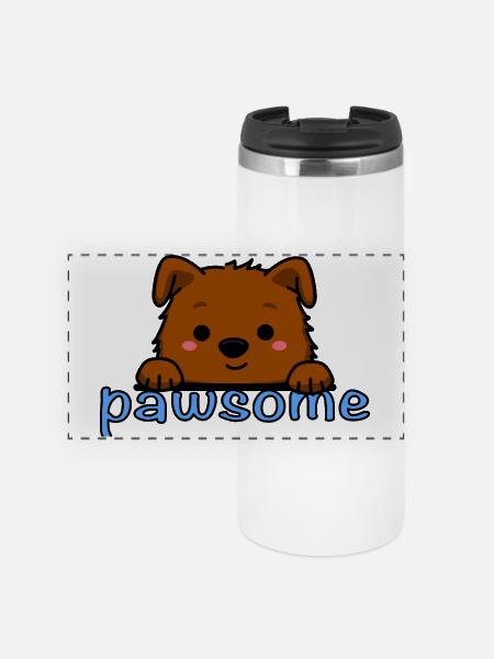 Pawsome! - Panorama Thermobecher - Weiß