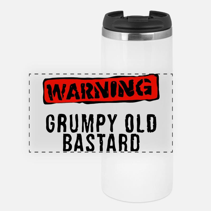Warning Stamp Red - Panoramic Thermal Cup - white