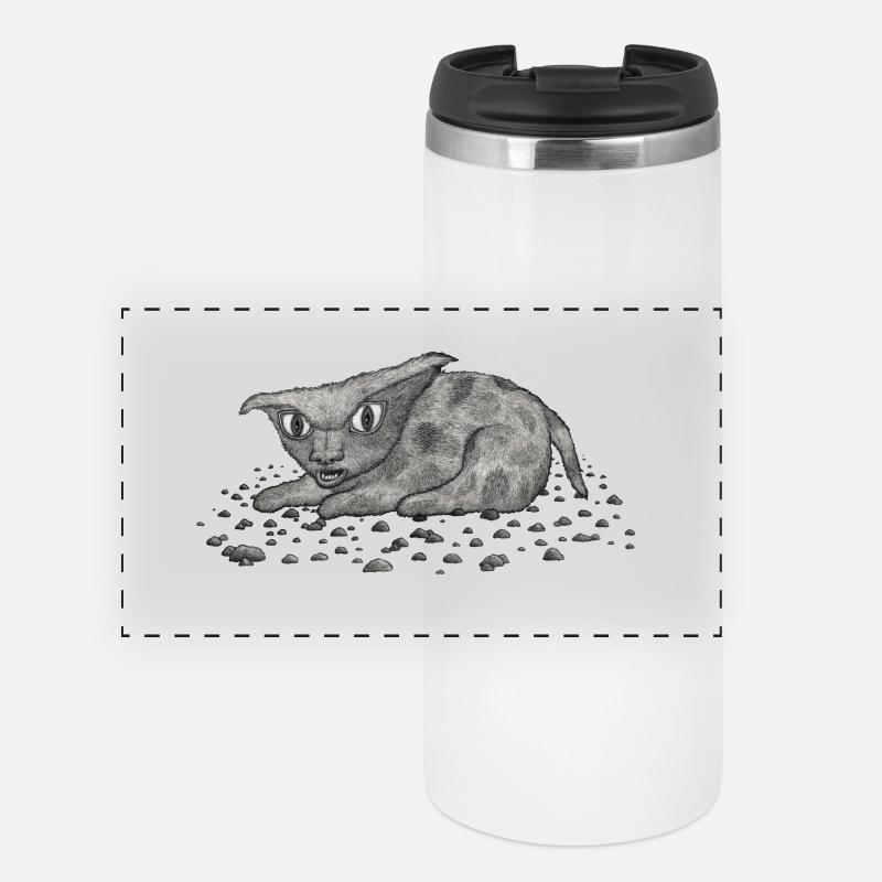 Chat Grim - Mug isotherme panoramique - blanc