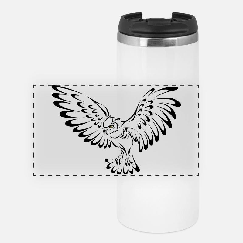 Eule - Panorama Thermobecher - Weiß