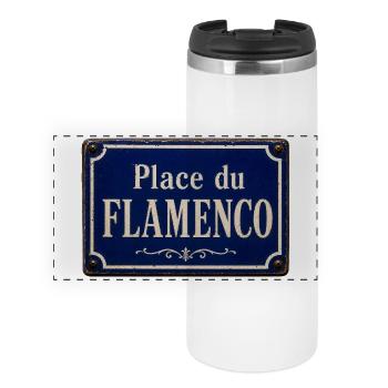 Place du Flamenco - Mug isotherme panoramique - blanc - Devant