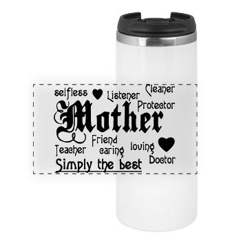 Mother Mutter Spruch Mama Familie Liebe Geschenk - Panorama Thermobecher - Weiß - Vorne