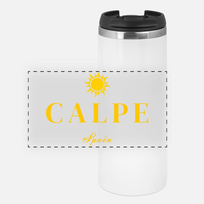 Calpe Spanien Sonnenemblem - Panorama Thermobecher - Weiß