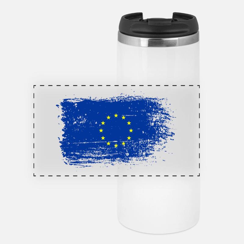 Coup de pinceau Drapeau de l’UE - Mug isotherme panoramique - blanc